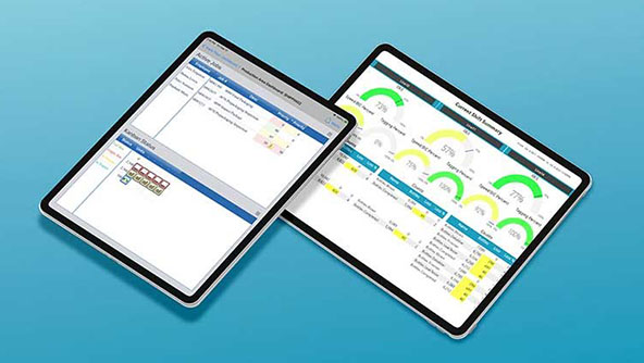 Nexus software screens displayed on iPad